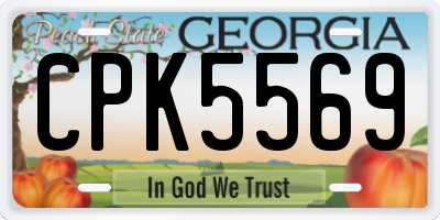 GA license plate CPK5569