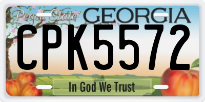 GA license plate CPK5572