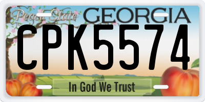 GA license plate CPK5574