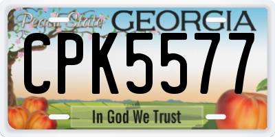 GA license plate CPK5577
