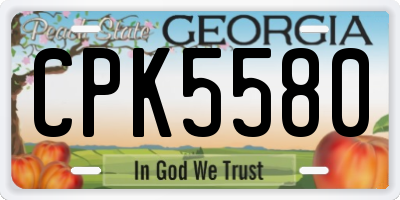 GA license plate CPK5580