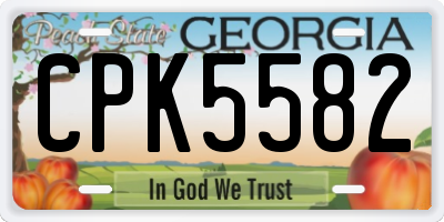 GA license plate CPK5582