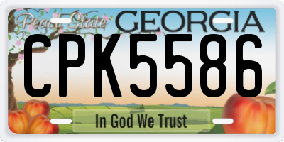 GA license plate CPK5586