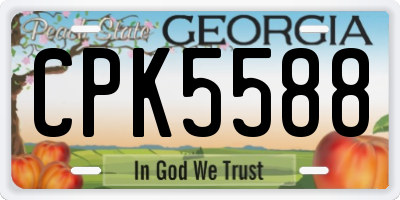 GA license plate CPK5588