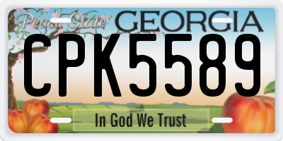 GA license plate CPK5589