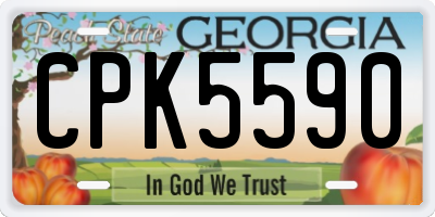 GA license plate CPK5590