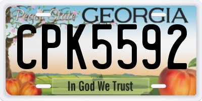 GA license plate CPK5592