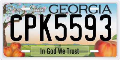 GA license plate CPK5593