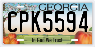 GA license plate CPK5594