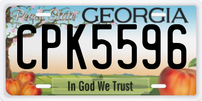 GA license plate CPK5596