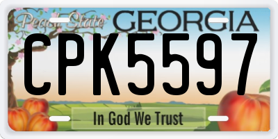 GA license plate CPK5597