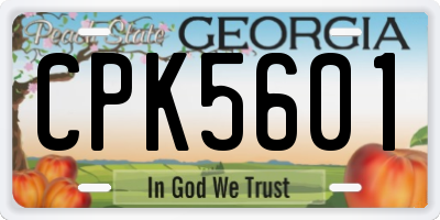 GA license plate CPK5601