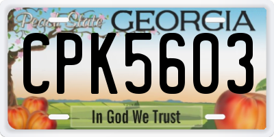 GA license plate CPK5603