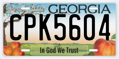 GA license plate CPK5604
