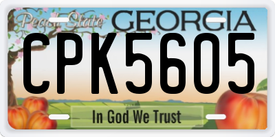 GA license plate CPK5605