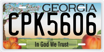 GA license plate CPK5606