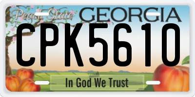 GA license plate CPK5610