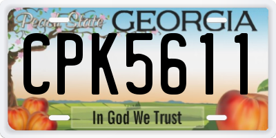 GA license plate CPK5611