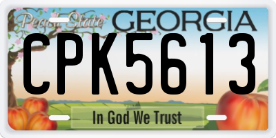 GA license plate CPK5613