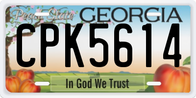 GA license plate CPK5614