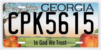 GA license plate CPK5615