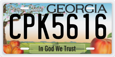 GA license plate CPK5616