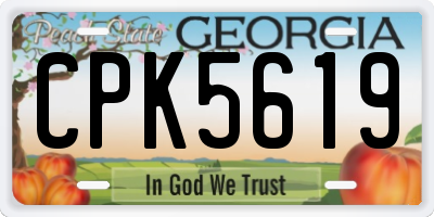 GA license plate CPK5619