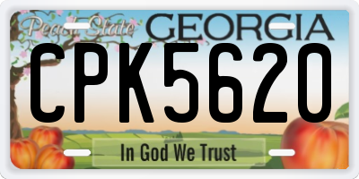 GA license plate CPK5620
