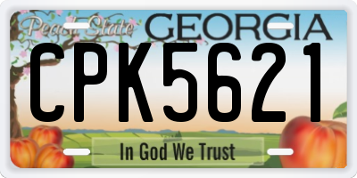 GA license plate CPK5621