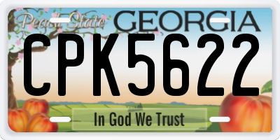 GA license plate CPK5622