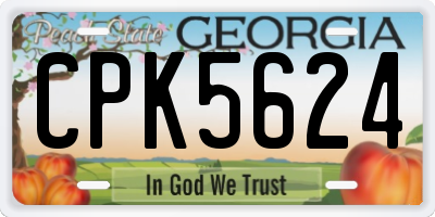 GA license plate CPK5624