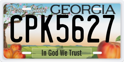 GA license plate CPK5627