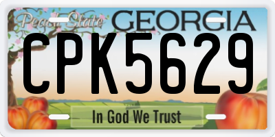 GA license plate CPK5629