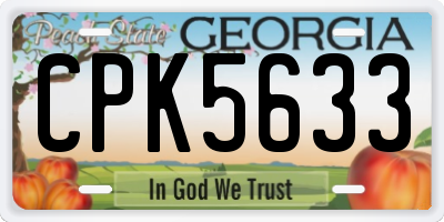 GA license plate CPK5633