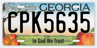 GA license plate CPK5635