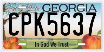 GA license plate CPK5637