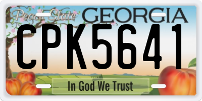 GA license plate CPK5641