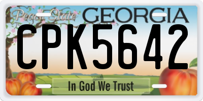 GA license plate CPK5642