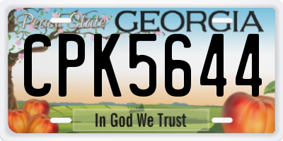 GA license plate CPK5644