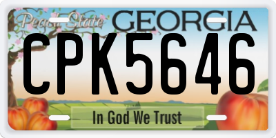 GA license plate CPK5646