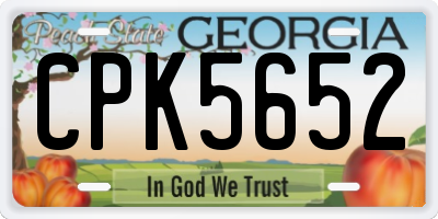 GA license plate CPK5652