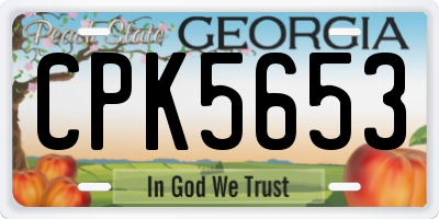 GA license plate CPK5653