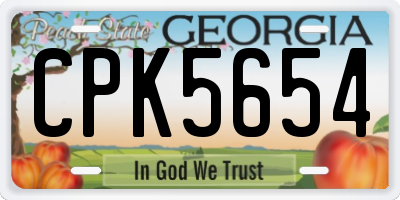 GA license plate CPK5654