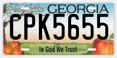 GA license plate CPK5655