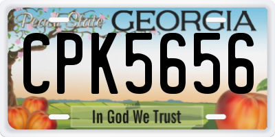 GA license plate CPK5656