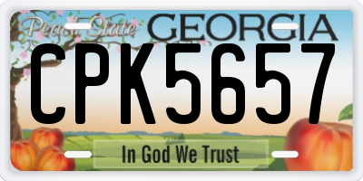 GA license plate CPK5657
