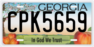 GA license plate CPK5659