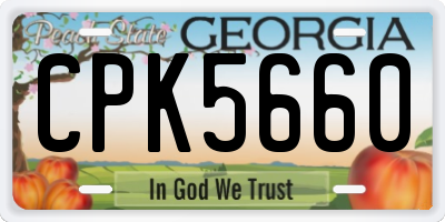 GA license plate CPK5660
