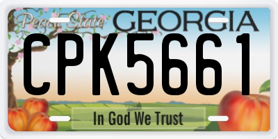 GA license plate CPK5661