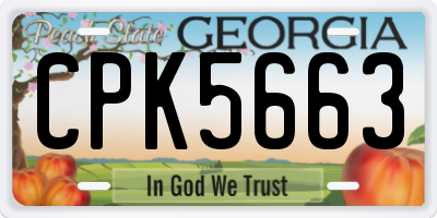 GA license plate CPK5663